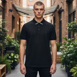 ADRIANO GOLDSCHMIED Mens collared short sleeve black size medium  m5